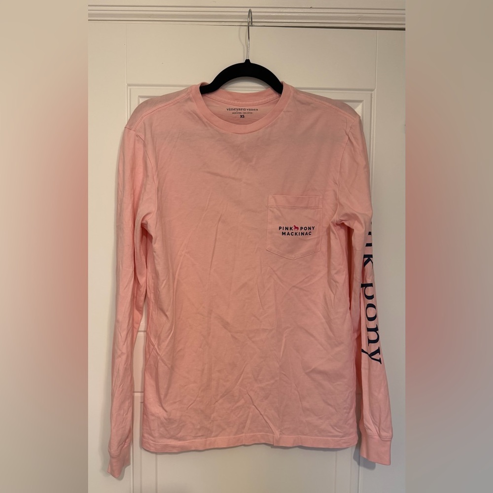 Vineyard Vines Pink Pony Mackinac Pink Long Sleeve Tee - Women’s Size XS - NEW
